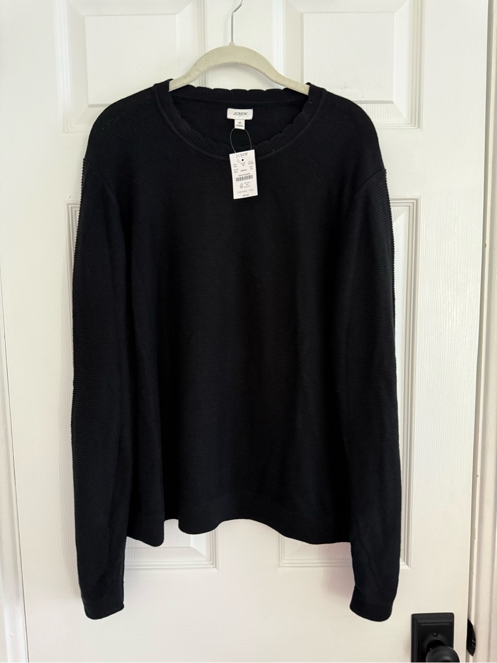 J. Crew Black Ribbed Crewneck Sweater - Women's 2X - NWT